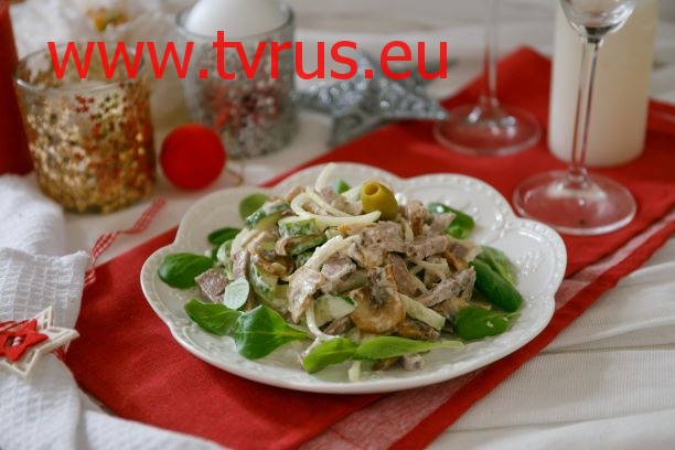 Салат со свиным языком