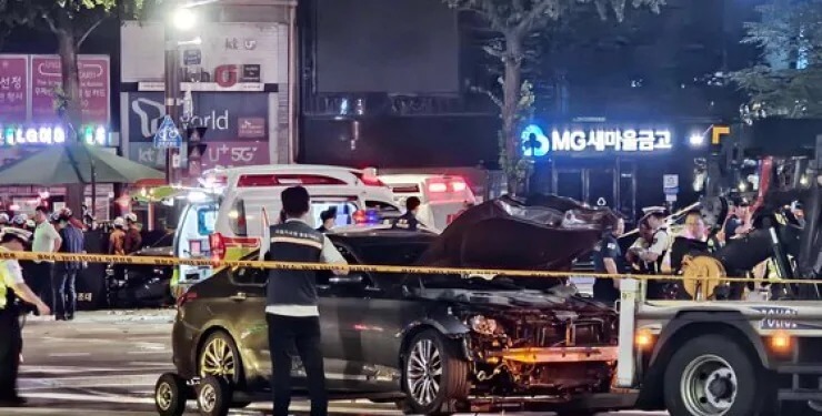 въехал в толпу ДТП СЕул